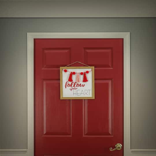 13" Valentine's Day Collection Red Follow Your Heart Hanging Wall Decoration
